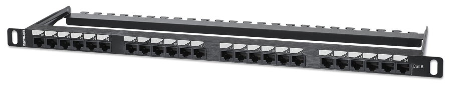 Pannello Patch UTP 24 Posti RJ45 0.5 U Cat. 6 Nero
